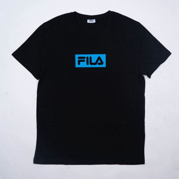 Camisetas Manga Corta Fila Mujer Negras / Azules - Ali Oversized - España 279056YVE